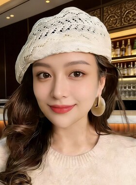 2026新款女亚麻透气遮阳贝雷帽