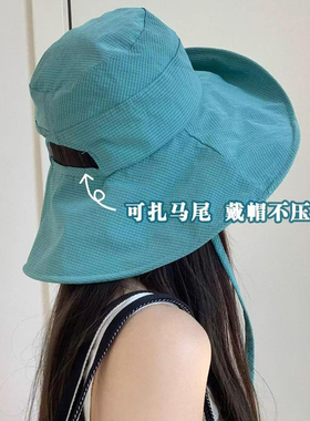 夏季女款速干防水防晒大檐渔夫帽