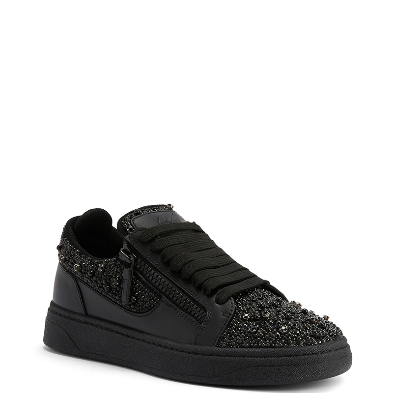 Giuseppe Zanotti男士SS25春夏新品GZ94低帮双拉链水钻刺绣运动鞋 - 图1