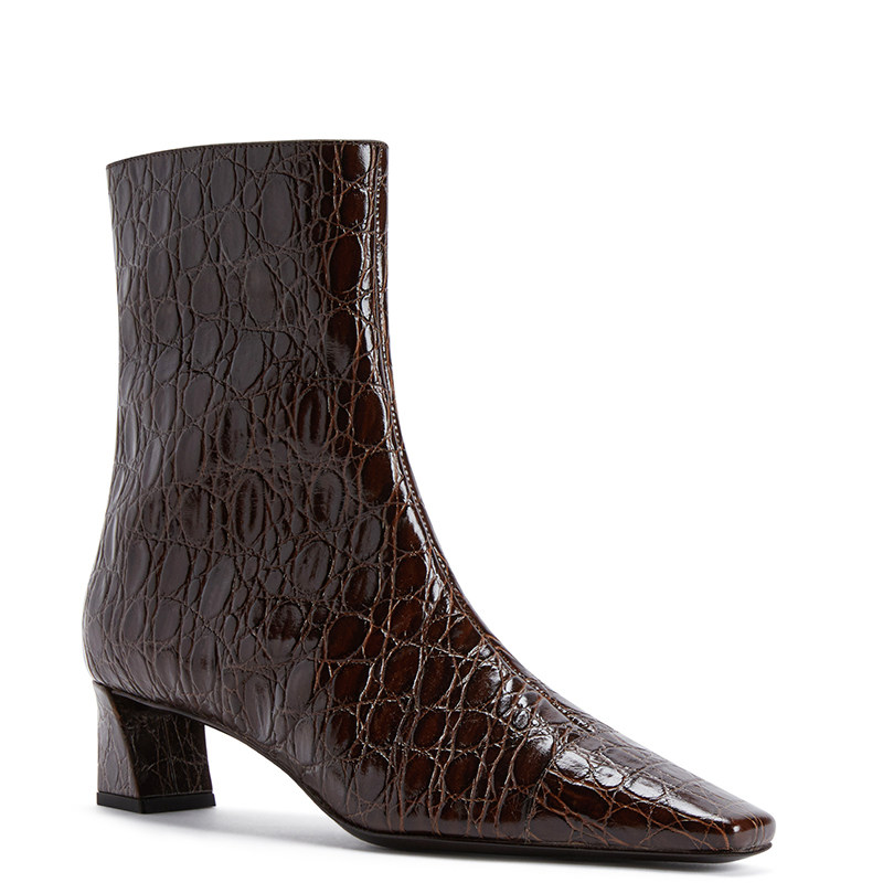 Giuseppe ZanottiGZ女士FW25秋冬新品鳄鱼纹印花猫跟方形鞋头短靴,淘宝优惠券,粉丝福利购,淘宝优惠卷