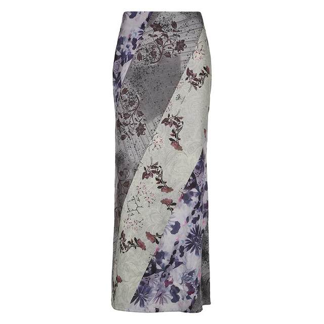 Retro cool plant flower print skirt