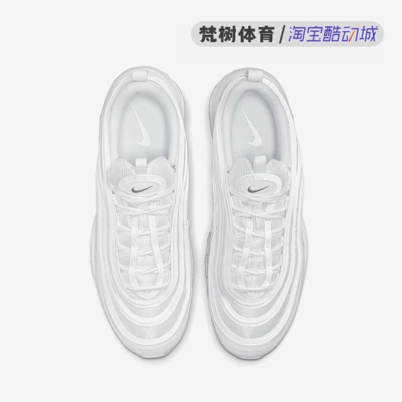 Nike/耐克 Air Max 97 纯白子弹 全掌气垫复古跑步鞋 921826-101 - 图1