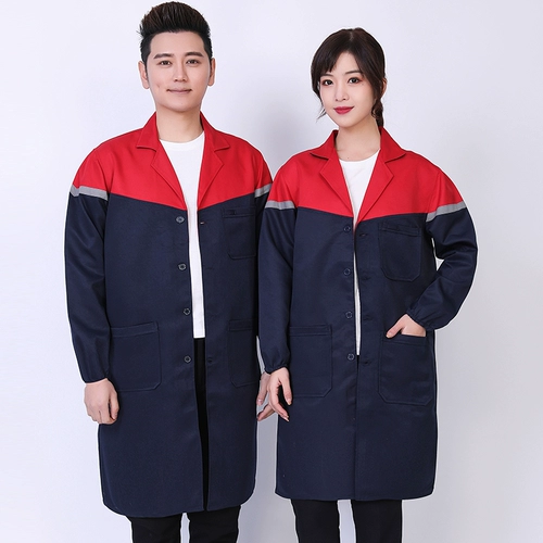 Демисезонный длинный нагрудник для работы, белый износостойкий лонгслив, рабочая одежда, делается под заказ