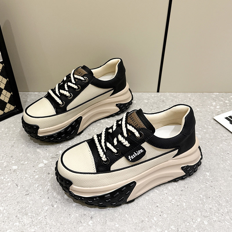 复古小码老爹鞋女鞋子超火2025春季新款真皮厚底内增高运动休闲鞋,淘宝优惠券,粉丝福利购,淘宝优惠卷