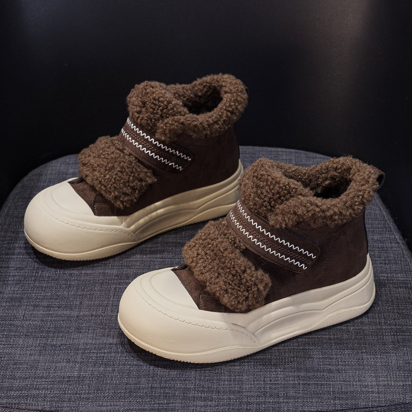 复古大头厚底雪地靴女2025冬季新款保暖内增高加绒高帮休闲毛毛鞋,淘宝优惠券,粉丝福利购,淘宝优惠卷
