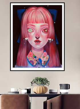 丸山纯奈艺术卡通画客厅沙发挂画