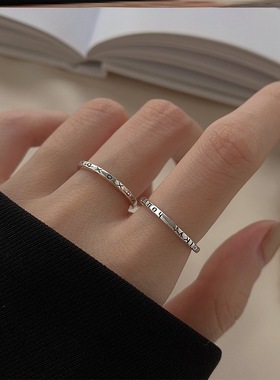 戒指韩式小拇指食指尾戒不婚主义女自律尾戒细圈自律超细日式