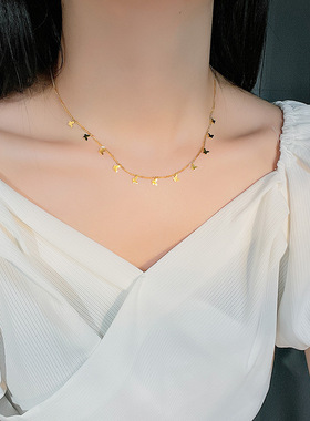 钛钢不掉色蝴蝶项链女轻奢高级感性感百搭气质锁骨链颈链夏季配饰