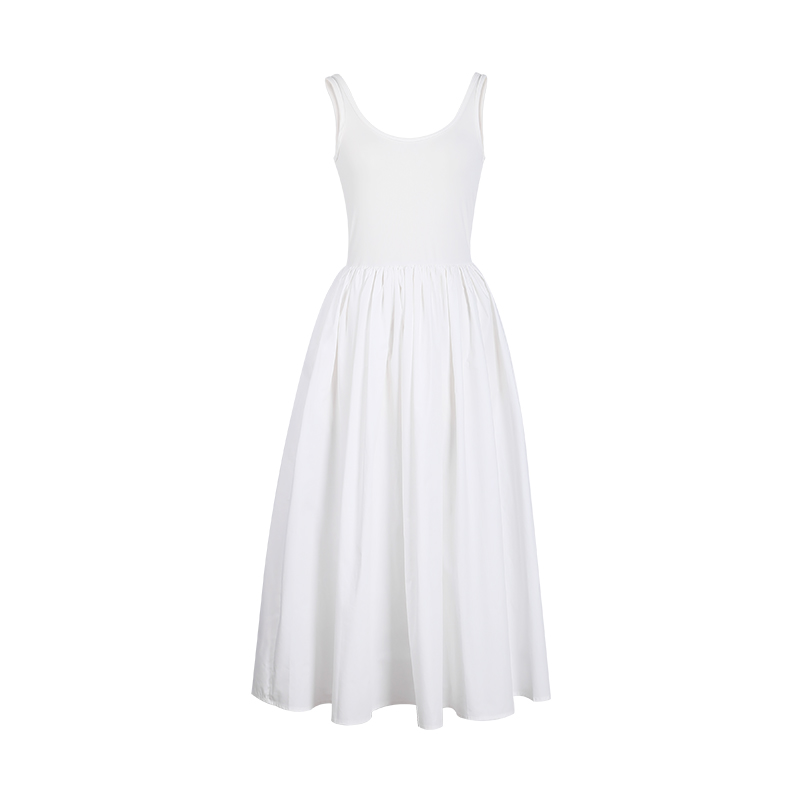 miorastudio法式复古高级感赫本风裙子女 纯白色连衣裙气质背心裙