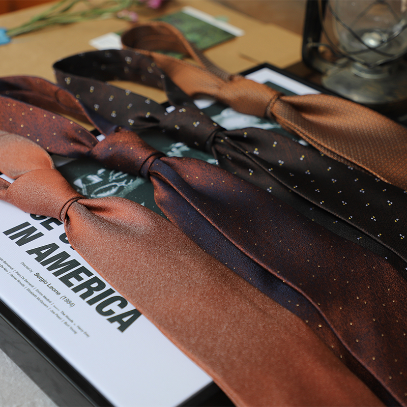 复古 暖棕系商务纯色点子绅士8CM正装商务职业领带男新郎伴郎配件,淘宝优惠券,粉丝福利购,淘宝优惠卷