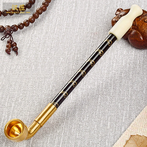 汉匠 Мужская латунная старомодная курительная трубка ручной работы, мундштук