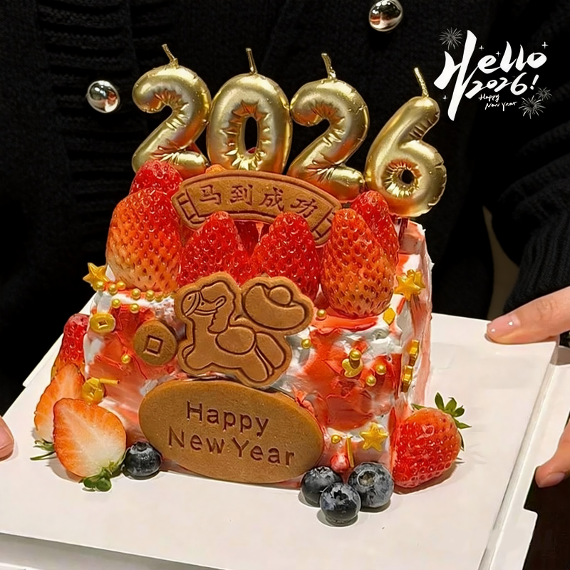 2026跨年蛋糕装饰马到成功happynewyear插牌饼干新年元旦烘焙点缀,淘宝优惠券,粉丝福利购,淘宝优惠卷