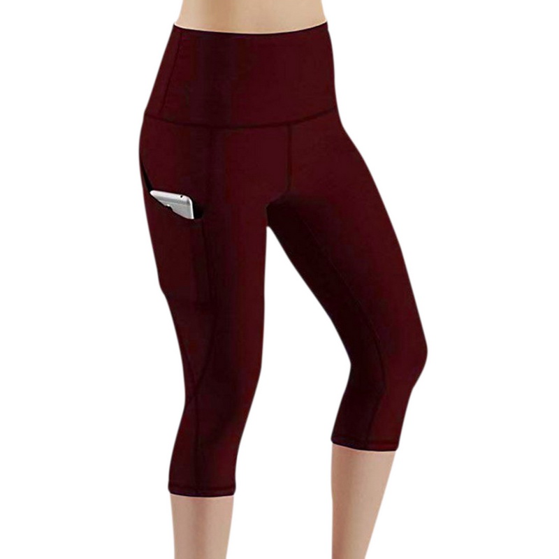 High Waist Slim Yoga Sweatpants Pocket Leggings瑜伽运动裤 - 图0