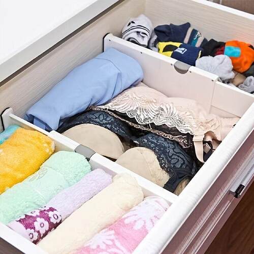 T Drawer Divider Adjustable Home Organization Dividers White - 图2