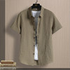 Summer men's business casual solid color short-sleeved shirt