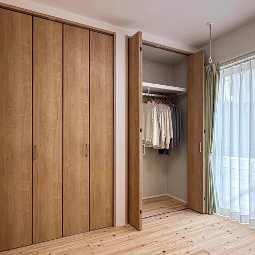 衣柜折叠门开放式衣柜衣帽间无下轨移门储物间隐形门折叠门隔断门 - 图2