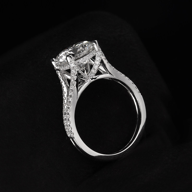 VINCARRY 18K gold four-prong cultured diamond ring