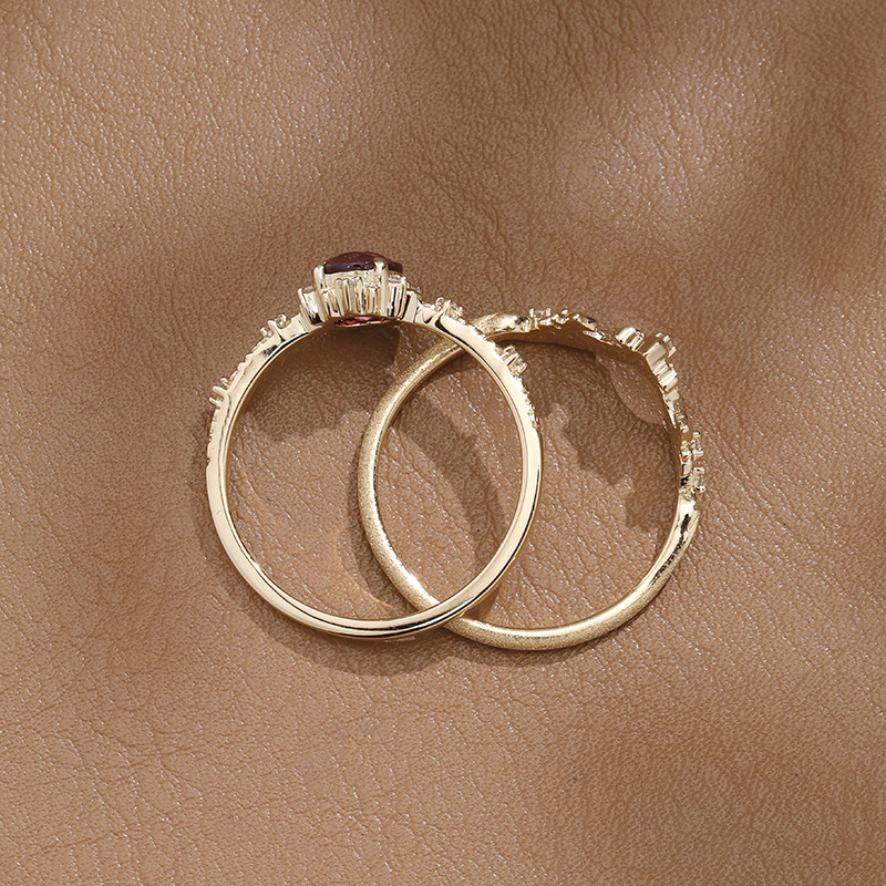 VINCARRY 18K gold colored treasure ring women's light luxury niche ring customization