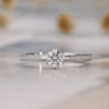 VINCARRY 18K gold cultured diamond six-prong ring