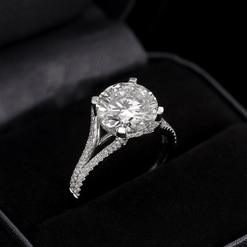 VINCARRY 18K gold four-prong cultured diamond ring
