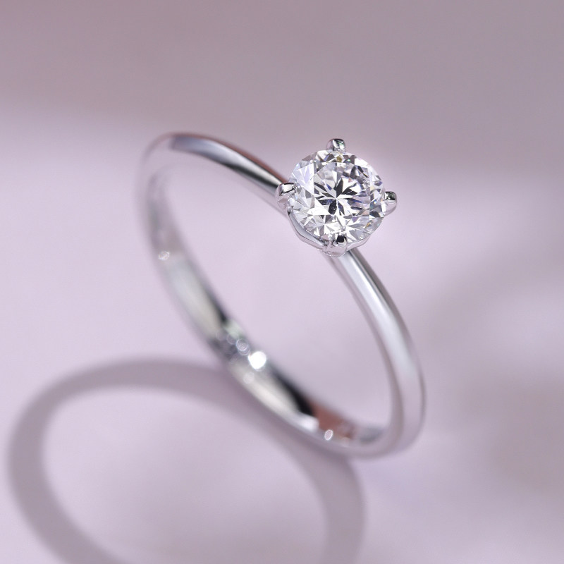 VINCARRY 18K gold four-prong cultured diamond ring