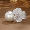 VINCARRY 18K gold cultured diamond pearl ring niche light luxury pearl jewelry niche customization