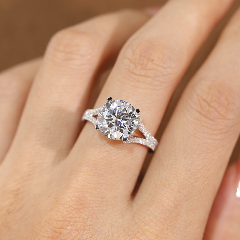 VINCARRY 18K gold four-prong cultured diamond ring