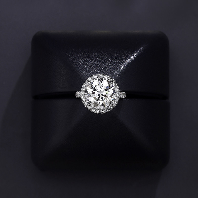 VINCARRY 18K gold cultivated diamond ring women's light luxury artificial diamond niche customized ring