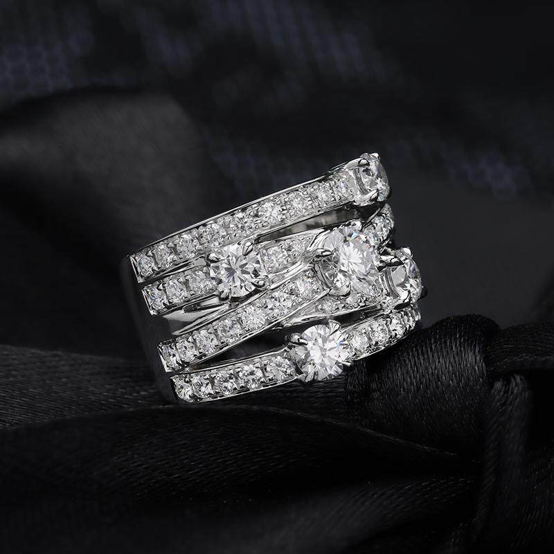 18K gold bestie simple and elegant stacked hollow ring
