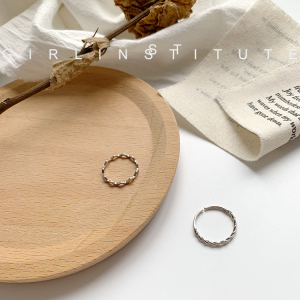 波浪纹麻花可调节开口戒指