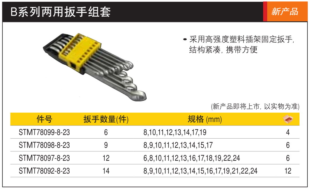 史丹利工具B系列两用扳手组套STMT78099/78098/78097/78092-8-23 - 图2