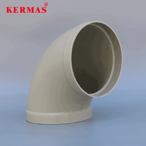 pp90°度塑料弧形弯头通风管道大月弯耐酸防腐承插口110 160 200 - 图2