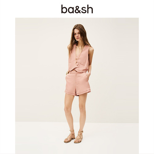 bash夏季法式气质轻通勤马夹简约设计感纽扣上衣女装马甲1E25GERI - 图0