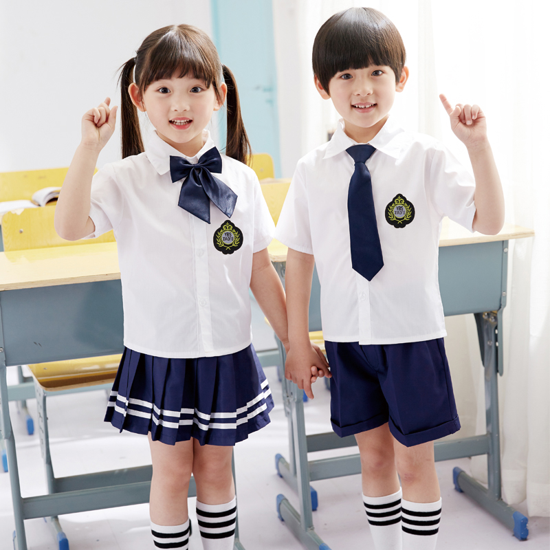 幼儿园园服小学生班服合唱表演服校服套装学院英伦风毕业照演出服-图0