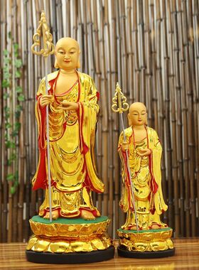 九华山地藏王菩萨佛像站地藏王树脂佛像家用摆件12寸16寸19寸