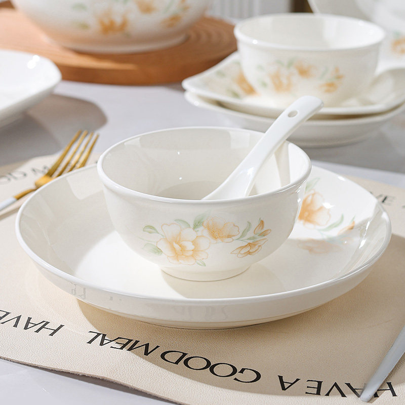 釉中彩新骨瓷碗家用2025新款米饭碗汤碗面碗汤面碗加厚防烫高颜值