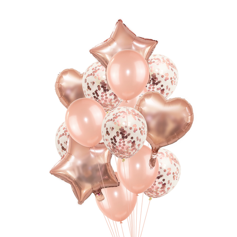 Rose Gold Wedding Birthday Party Balloons Happy Birthday Let-图2