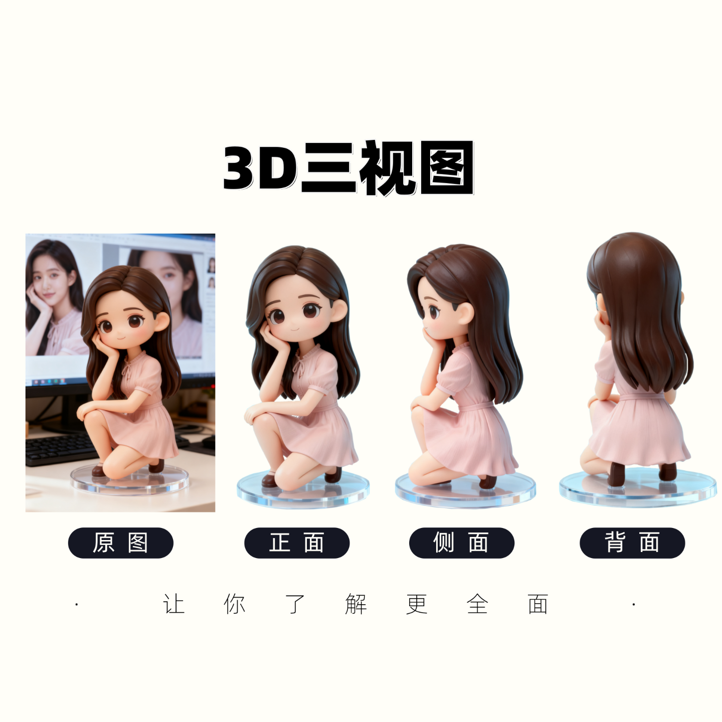 真人照人偶3d打印 宝宝生日儿童节百日照片留念仿真定制模型 摆件 - 图2