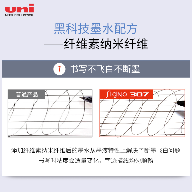 日本uni三菱笔芯K4低粘度UMR-83E/85E中性笔替芯0.38/0.5mm适用于UMN-307按动中性笔黑蓝红多色替芯 - 图1