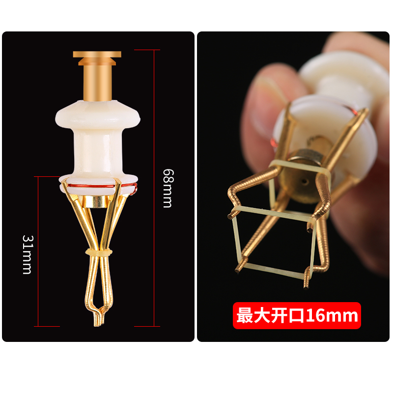 大物颗粒夹钓鱼大号红虫夹皮筋圈三颗粒上饵器夹子渔具垂钓用品 - 图1