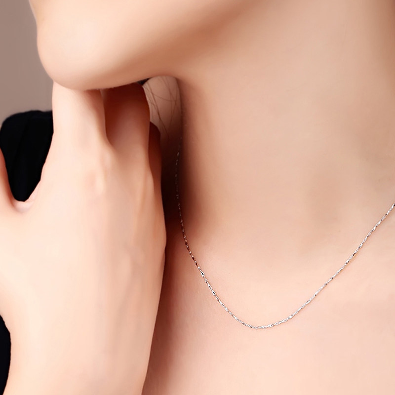 pt950女士款白金时尚元宝铂金项链 我爱钻石网颈饰