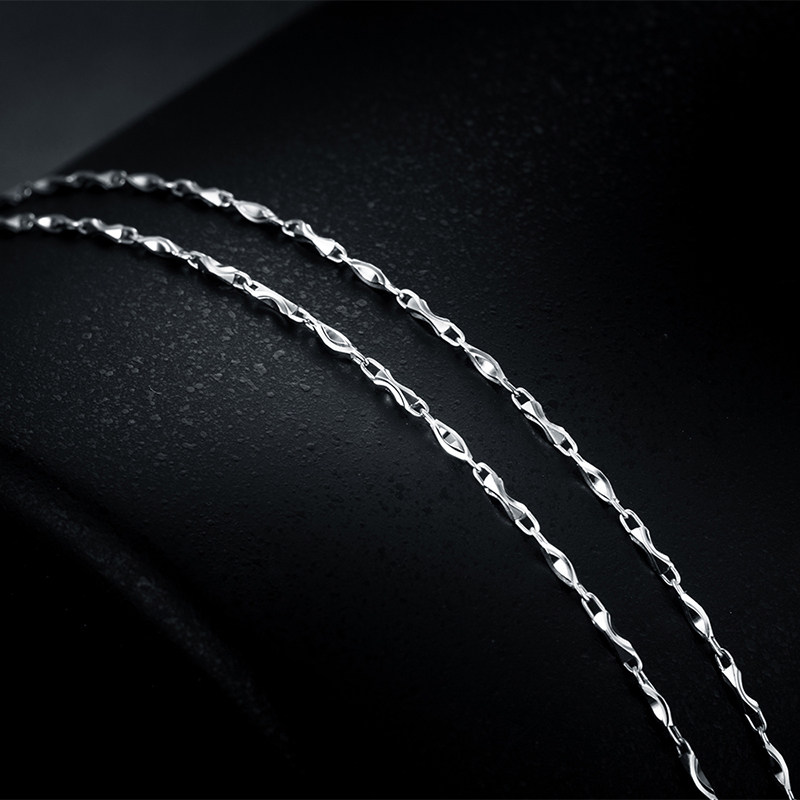 pt950女士款白金时尚元宝铂金项链 我爱钻石网颈饰