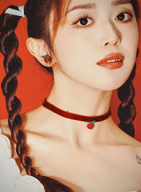 圣诞节颈链秋冬蒜了耳饰项圈丝绒