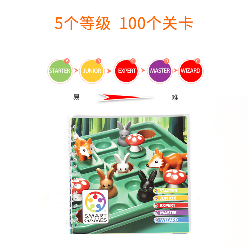 【豪华版】SmartGames小兔蹦蹦跳 儿童益智玩具跳棋思维桌游7岁+