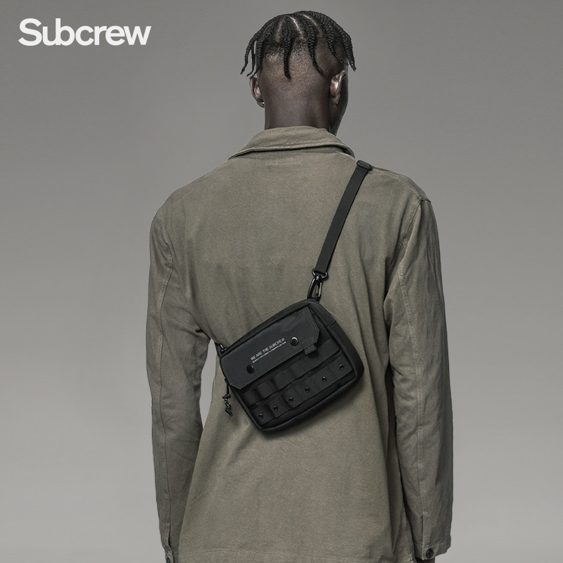 Subcrew潮牌斜挎包男士暗黑战术休闲潮流多功能单肩包挎包,淘宝优惠券,粉丝福利购,淘宝优惠卷