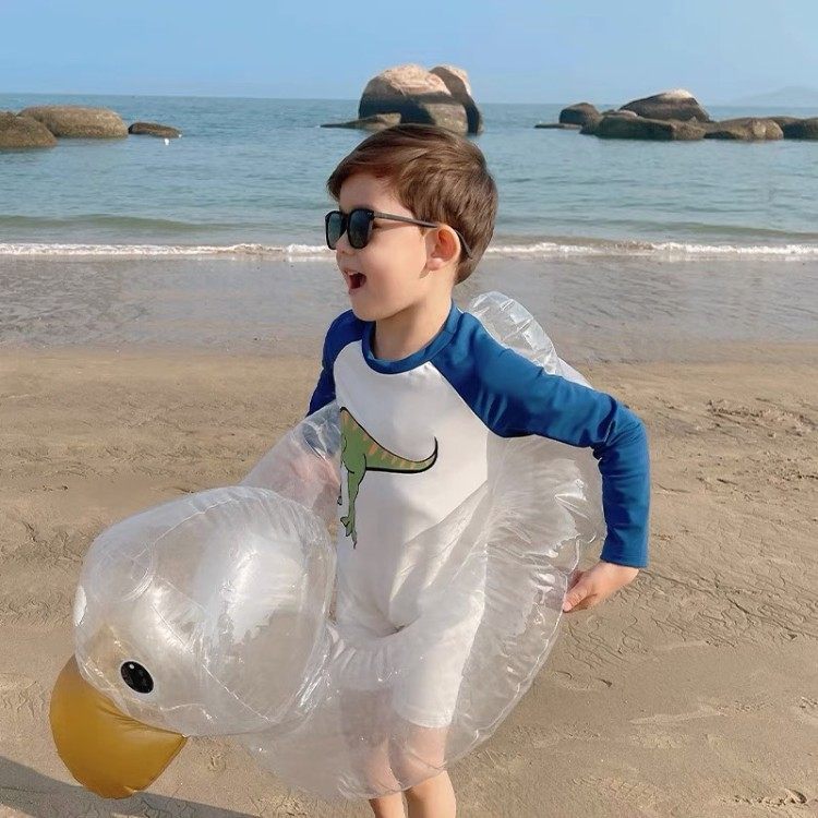 新款儿童长袖泳衣男童恐龙连体游泳衣分体防晒泳衣沙滩度假泳裤,淘宝优惠券,粉丝福利购,淘宝优惠卷