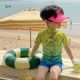Children's one-piece quick-drying cartoon swimsuit with young sleeves