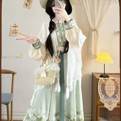 [如初]原创汉服新中式套装国风立领衬衫破群日常穿搭明制汉洋秋冬 - 图2