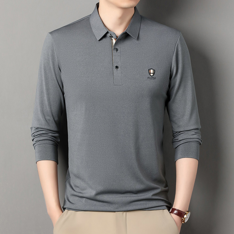 春秋季男士长袖T恤中老年休闲翻领Polo衫薄款爸爸男装宽松打底衫,淘宝优惠券,粉丝福利购,淘宝优惠卷