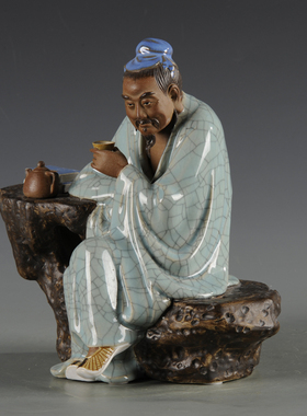 装饰品陆羽礼物艺术风石湾陶瓷